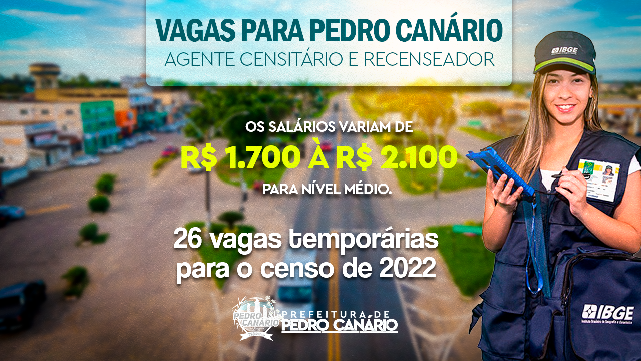 Censo 2022: IBGE abre processo seletivo para contratação de profissionais em Pedro Canário