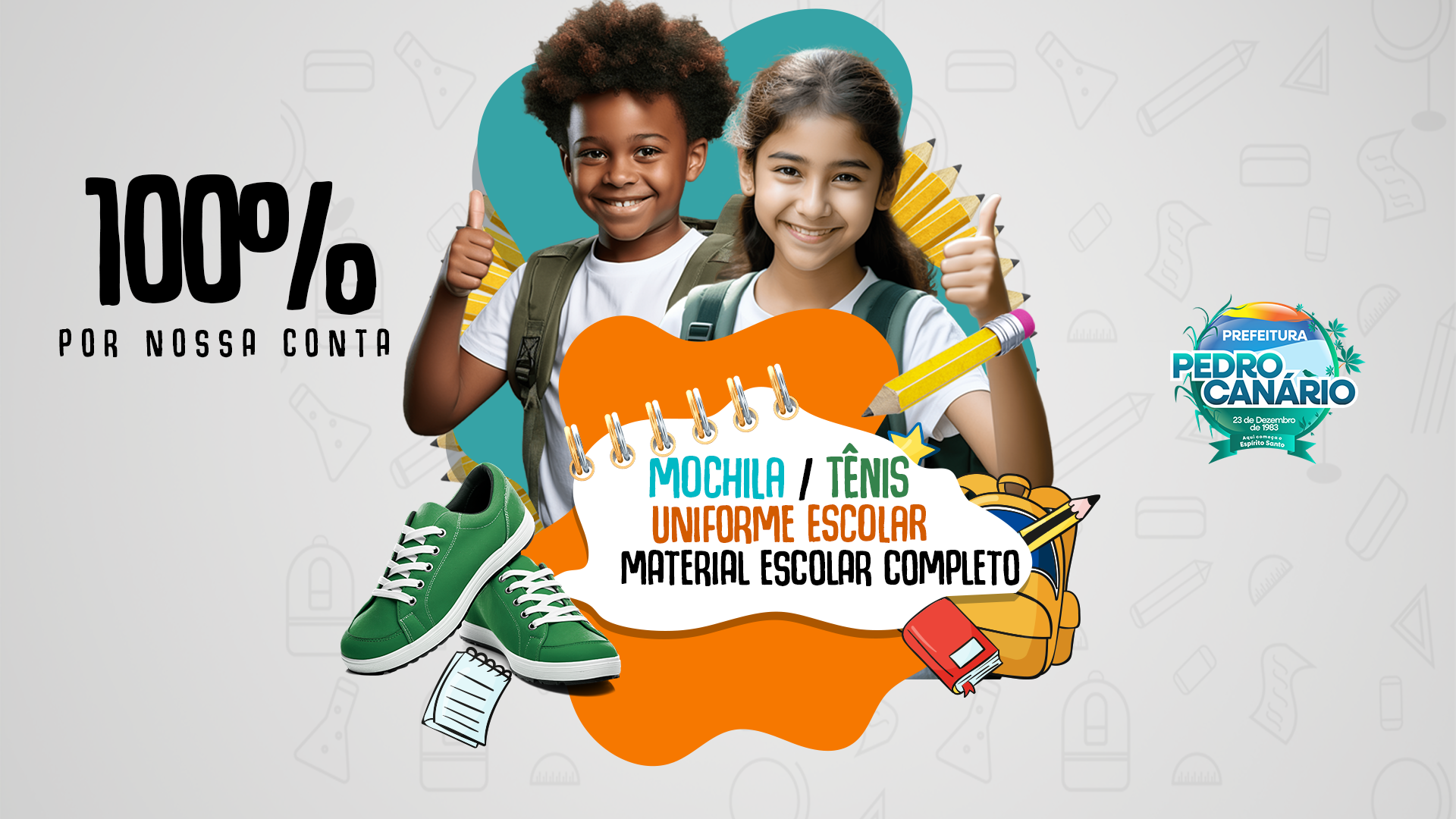 Prefeitura de Pedro Canário anuncia distribuição de kit escolar para alunos da rede municipal de ensino
